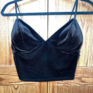 Black velvet crop top